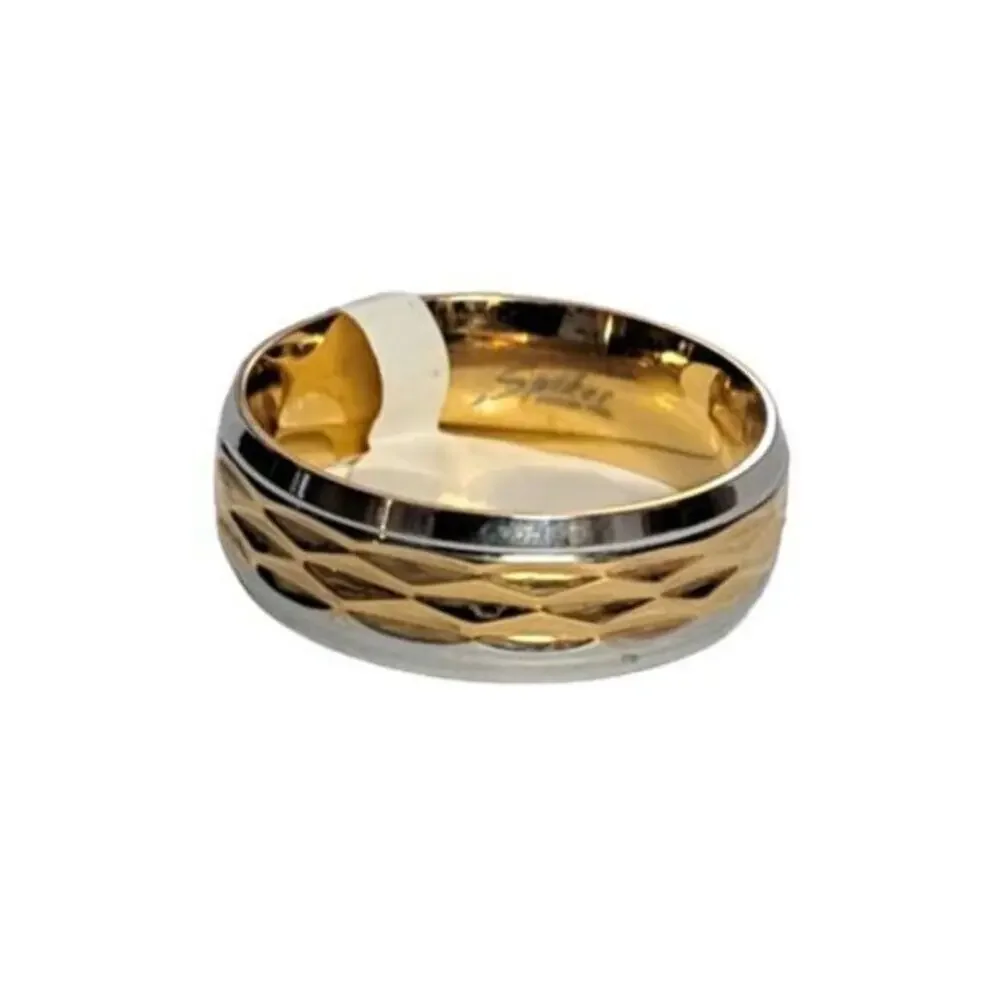 New stainless steel gold and silver toned‎ ring size 13